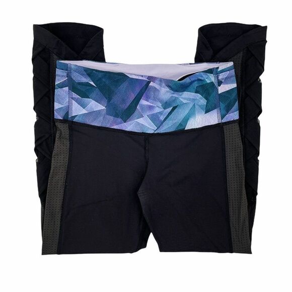 Lululemon Var-City Crop Capri Leggings Black Pretty Prism Size 4 - Picture 6 of 11
